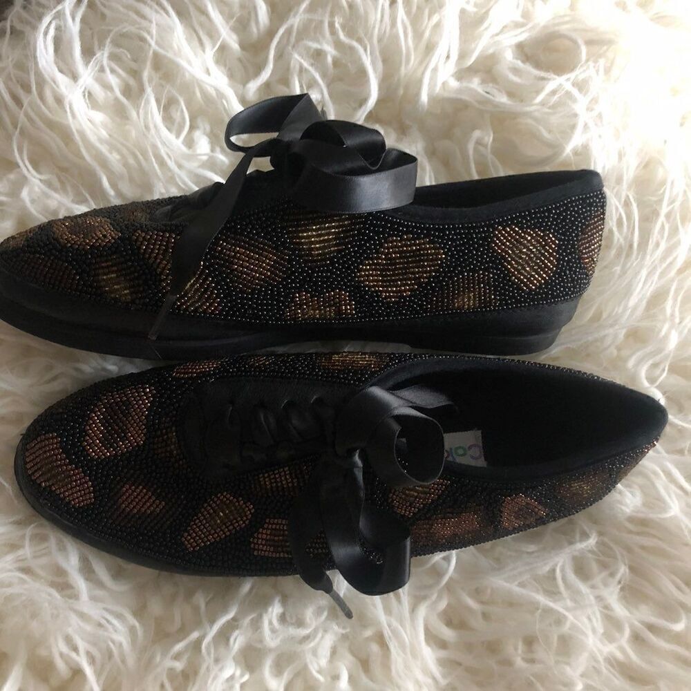 Colorwerks Vintage 90s Beaded Cheetah print Sneakers Size: 6.5